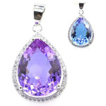 35x19mm Jewelry Set Water Drop 20x15mm Color Changing Alexandrite Topaz