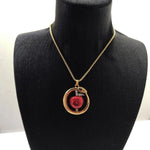 Snake with Apple Gold Plated 925 Sterling Silver NecklaceNecklace