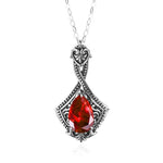 Ruby Goth Heart 925 Sterling Silver Pendant (No Chain)Pendant