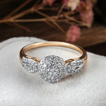 Luxury Natural Zircon Ring for Women – 585 Rose Gold & Silver