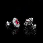 Square Shape Classic Ruby Gemstones 925 Sterling Silver Drop EarringsEarrings