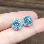 Flower 1ct Aquamarine Stud Earring