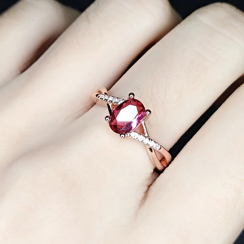 Vintage Setting Ring 925 Silver Jewelry Oval Ruby