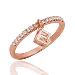 Charm Cubic Zirconia Crystal Hollow Square Pendant Ringcube-rose gold7