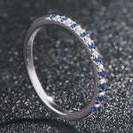 Sterling Silver Real Natural Sapphire Ring Engagement Wedding