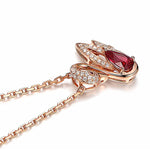 Ruby Swan Lake Rose Gold Pendant NecklaceNecklace