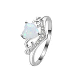 925 Silver Jewelry Heart Shape Created Opal Zircon Gemstone Finger Ringsame as photo9