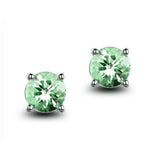 Round Shaped Gemstone Stud EarringsEarringsgreen