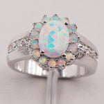 White Fire Opal Australia 925 Sterling Silver Woman Jewelry Ring