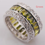 Multi Color Crystal Zircon Ring 925 Sterling SilverF68012