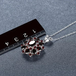 7.54ct Natural Black Garnet Pendant, 925 Sterling Silver Necklace