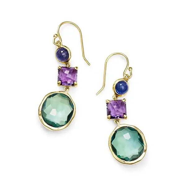 Beautiful Geometric Shape Birthstone Women Earrings Jewelry