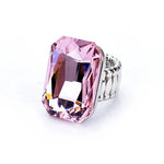 Elegant 7-Color Big Resin Stone Ring for Womenpinkresizable