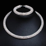 Luxury Crystal Collar Necklace Gold/Silver Plated Rhinestone Torques Choker