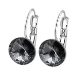 Sea Blue Crystal Hoop Earrings for Women, 9 Color Options