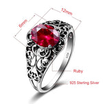 3Ct Ruby Crystal Butterfly Classic Luxury Solid 925 Sterling SilverRing