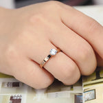 Rose Gold Titanium Wedding Ring with Cubic Zirconia