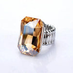 Elegant 7-Color Big Resin Stone Ring for Women
