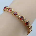 Health Red Garnet Bracelet JewelryGold-colorRed