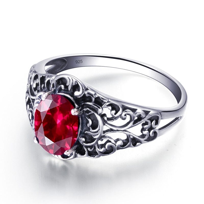 3Ct Ruby Crystal Butterfly Classic Luxury Solid 925 Sterling SilverRing