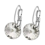 Sea Blue Crystal Hoop Earrings for Women, 9 Color OptionsClear Crystal