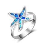 Starfish Pattern New Tide Blue Rare Opal Ring6