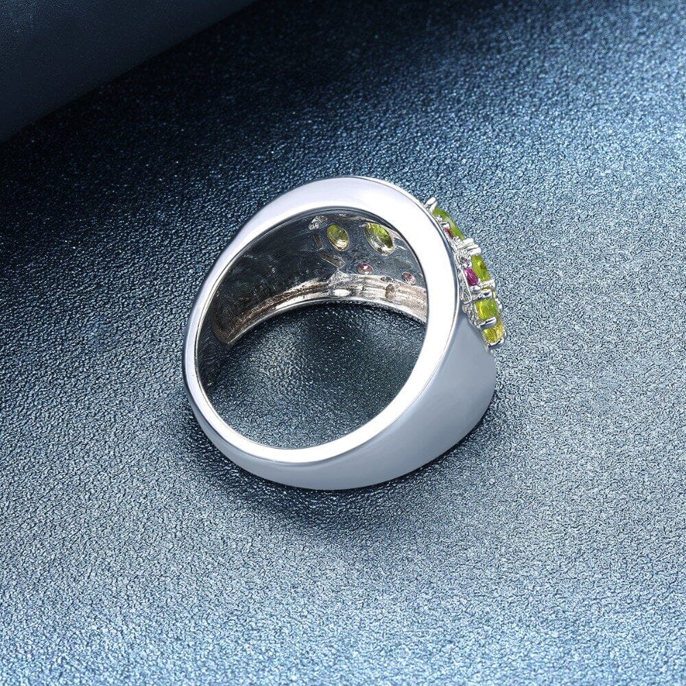 Peridot Cocktail 925 Sterling Silver RingRing
