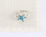 Starfish Pattern New Tide Blue Rare Opal Ring