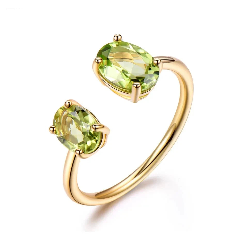 10.7ct Natural Peridot Ring Gemstone Solid 925 Sterling Silver Engagement Rings