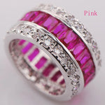 Multi Color Crystal Zircon Ring 925 Sterling SilverF67711