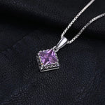 Square Alexandrite Sapphires 925 Sterling Silver Pendant