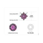 Flower Pink Ruby 925 Sterling Silver Pendant NecklaceNecklaces