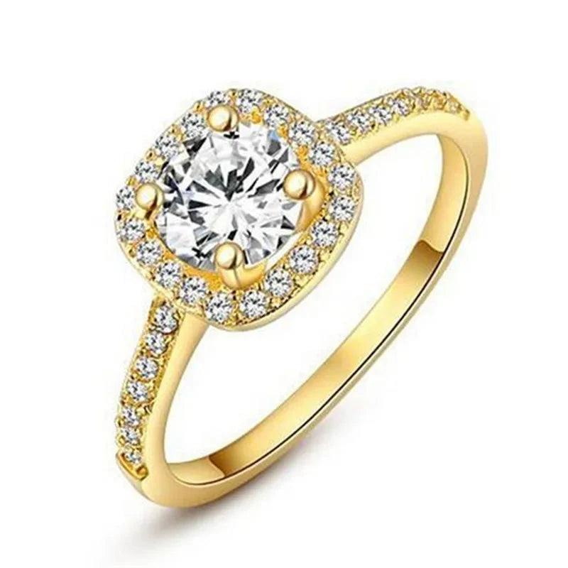 Luxury Square Stone Ring for WomenGold Color10