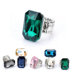 Elegant 7-Color Big Resin Stone Ring for Women