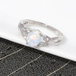 White Fire Opal Cubic Zirconia Silver Plated