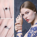 Elegant Vintage 5mm Natural Garnet Ring