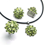 Twirl Leaves Peridot Stones 925 Sterling Silver Jewelry SeyJewelry Sets