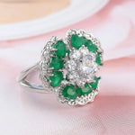 925 Sterling Silver Flower Ring – CZ