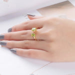 10.7ct Natural Peridot Ring Gemstone Solid 925 Sterling Silver Engagement Rings