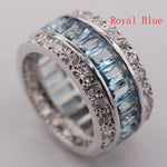 Multi Color Crystal Zircon Ring 925 Sterling SilverF68111