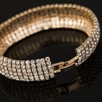 Crystal Link Bracelet for Women – Gold/Silver Plated