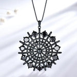 Natural Black Spinel Pendant 925 Sterling Silver Necklace and RingJewelry Sets