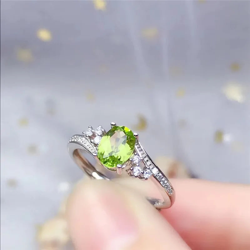 Natural Peridot Ring 925 solid sterling silve