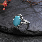 New Style 925 Sterling Silver Rings Natural Turquoise Lapis Lazuli Ring Luxury Fine 10*14MM Moonstone Labradorite Jewelry Gift