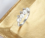Fashion Fresh Water Pearl Ring Elegant French Light Luxury RingWHITECHINA