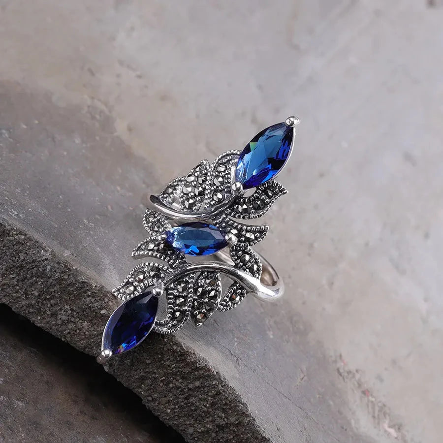 Delicate Blue Zircon Rhinestone Ring for Women – Bridal & Fashion Jewelry