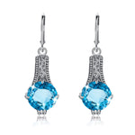 Drop Earrings For Woman Sapphire Lever Backs Earring0Blue Topaz BRSSilver