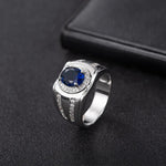 Oval Shaped Sapphire Silver RingRing