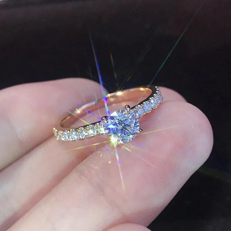 2025 Trendy Crystal Zircon Engagement Claws Design Rings For Women Female Wedding Jewelry Accessories Gift Fashion Women Rings