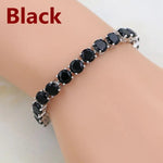 Bridal Red Garnet White Zircon Created Jewelry 925 Silverblack21cm